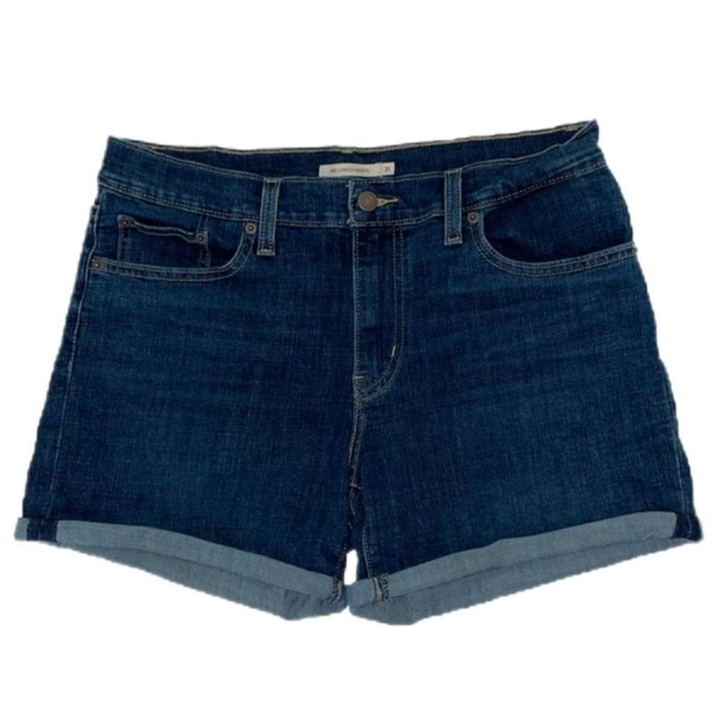 Levi’s women’s Size 31 Mid Length rolled cuff cut off jean‎ shorts. EUC